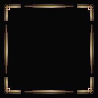 Art deco border and frame. Vector golden template. Isolated poster background