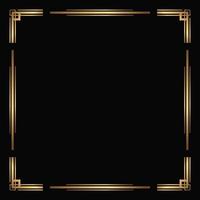 Art deco border and frame. Vector golden template. Isolated poster background