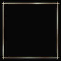 Vector golden frame on the black background. Isolated art deco design.