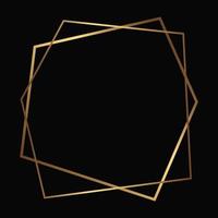 Vector golden frame on the black background. Isolated art deco template with copy space