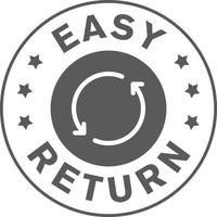 Simple easy return icon, sign, symbol vector design, line style.