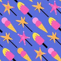 pattern with ice cream and sweets. children's design of fabric, paper, etc. vector illustration.