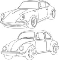 vector de coche para colorear libro.