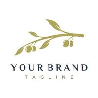 Natural herbal olive and oil logo design with olive branch. Logo for business, branding, herbal medicine and spa. vector