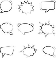 The vector of the speech bubble. The image of the dialog in black and white. Free vector.