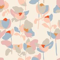 Vector abstract simple flower illustration seamless repeat pattern