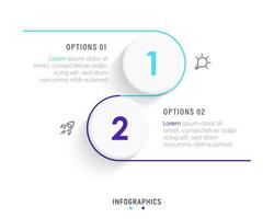 plantilla de diseño de etiquetas infográficas vectoriales con iconos y 2 opciones o pasos. se puede utilizar para diagramas de proceso, presentaciones, diseño de flujo de trabajo, banner, diagrama de flujo, gráfico de información.