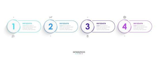 plantilla de diseño de etiquetas infográficas vectoriales con iconos y 4 opciones o pasos. se puede utilizar para diagramas de proceso, presentaciones, diseño de flujo de trabajo, banner, diagrama de flujo, gráfico de información. vector