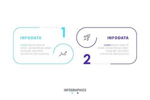 plantilla de diseño de etiquetas infográficas vectoriales con iconos y 2 opciones o pasos. se puede utilizar para diagramas de proceso, presentaciones, diseño de flujo de trabajo, banner, diagrama de flujo, gráfico de información.