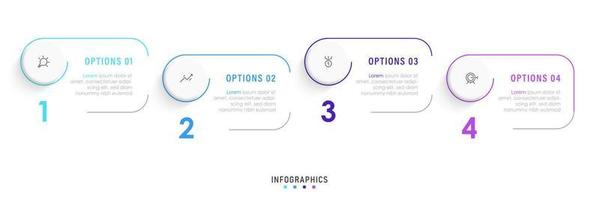 Vector Infographic label design template with icons and 4 options or steps. Can be used for process diagram, presentations, workflow layout, banner, flow chart, info graph.