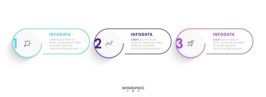 Vector Infographic label design template with icons and 3 options or steps. Can be used for process diagram, presentations, workflow layout, banner, flow chart, info graph.