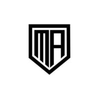 MA letter logo design with white background in illustrator. Vector logo, calligraphy designs for logo, Poster, Invitation, etc.