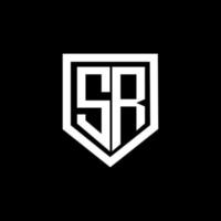 SR letter logo design with black background in illustrator. Vector logo, calligraphy designs for logo, Poster, Invitation, etc.