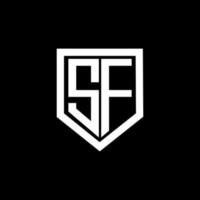 diseño de logotipo de letra sf con fondo negro en illustrator. logotipo vectorial, diseños de caligrafía para logotipo, afiche, invitación, etc. vector