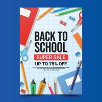 Back to School Sale Poster Template vector