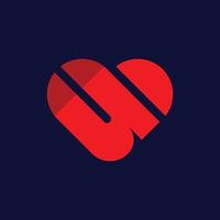 Letter U Love Modern Creative Logo vector