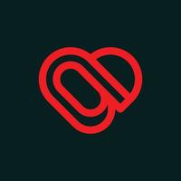 Letter Q Love Line Simple Modern Logo vector