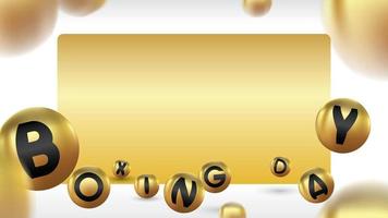 Boxing day vector illustration.Typography combined in a shape of gold christmas ball