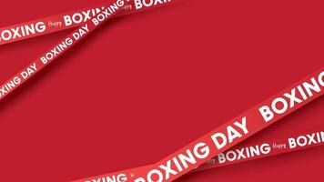 Boxing day vector illustration.Typography combined in a shape of ribbon and text with paper art and craft style