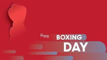 Boxing day vector illustration.Typography combined in a shape of ribbon text and glove with paper art craft style