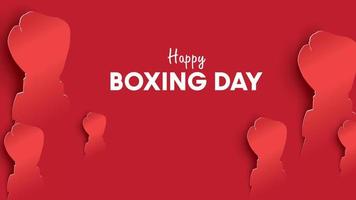 Boxing day vector illustration.Typography combined in a shape of boxing gloves with paper art and craft style