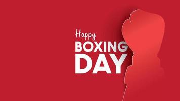 Boxing day vector illustration.Typography combined in a shape of boxing gloves with paper art and craft style