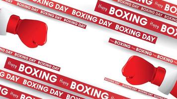 Boxing day vector illustration.Typography combined in a shape of ribbon text and glove with paper art craft style