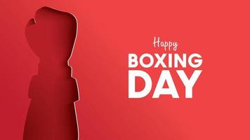 Boxing day vector illustration.Typography combined in a shape of boxing gloves with paper art and craft style