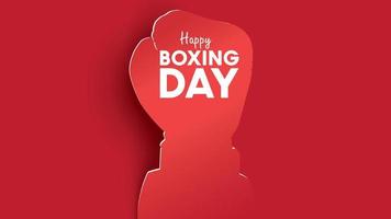 Boxing day vector illustration.Typography combined in a shape of boxing gloves with paper art and craft style