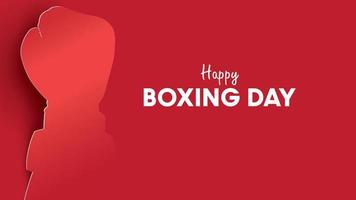 Boxing day vector illustration.Typography combined in a shape of boxing gloves with paper art and craft style