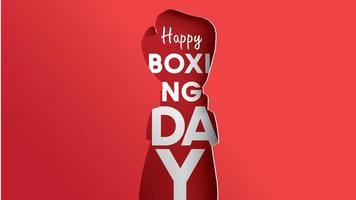 Boxing day vector illustration.Typography combined in a shape of boxing gloves with paper art and craft style