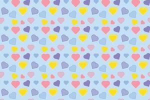 Minimal love pattern decoration on a blue background. Abstract love shape pattern vector with different love shapes. Seamless love pattern design for wrapping papers, backgrounds, and wallpapers.
