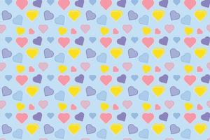 Minimal love pattern decoration on a blue background. Abstract love shape pattern vector with different love shapes. Seamless love pattern design for wrapping papers, backgrounds, and wallpapers.