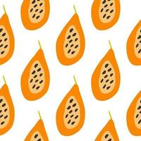 seamless pattern with papayas. Papaya ornament background. Fruits backdrop. vector