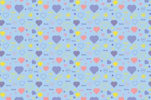 Cute love pattern vector with heart shapes and envelope icons. Minimal love pattern decoration on a white background. Endless love element design for book covers and wallpapers for valentine.