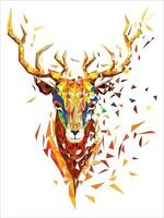 Deer head lowpolygon geometric pattern vector eps10