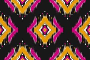 Fabric ikat pattern art. Geometric ethnic seamless pattern traditional. vector