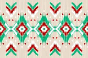 Fabric ikat pattern art. Geometric ethnic seamless pattern traditional. vector