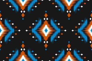 Fabric ikat pattern art. Geometric ethnic seamless pattern traditional. vector