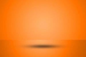 Empty orange floor gradient color abstract background with shadow photo