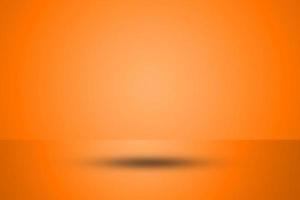 Empty orange floor gradient color abstract background with shadow photo