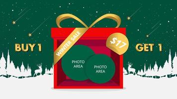 promoción de banner con tema navideño vector