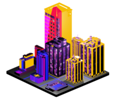 Isometric building arrangement png