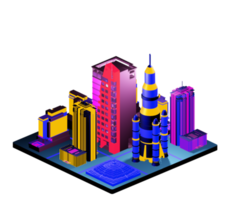 Isometric building in retro style png