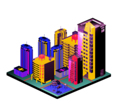 Isometric building arrangement png