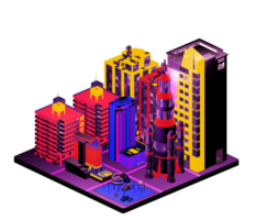 Isometric building arrangement png