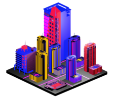 Isometric building in retro style png