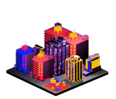 Isometric building in retro style png