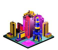 Isometric building in retro style png