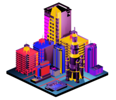 Isometric building arrangement png